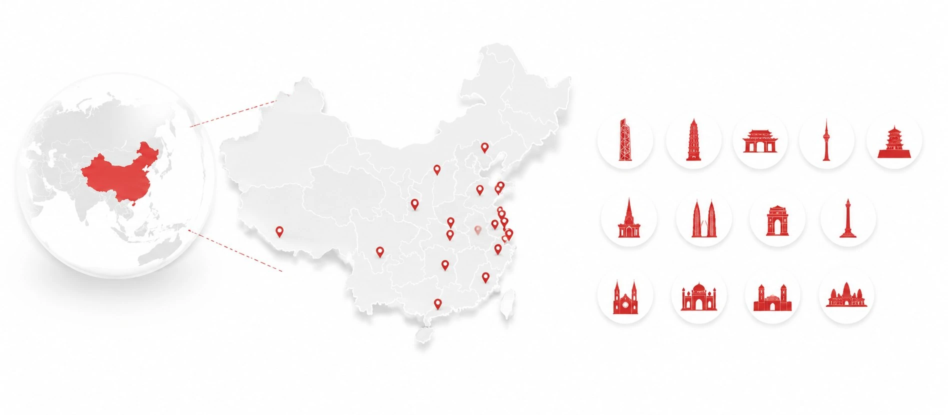 UTS inspection coverage map across China and Asia