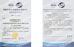 CNAS accreditation certificate showing the official stamp