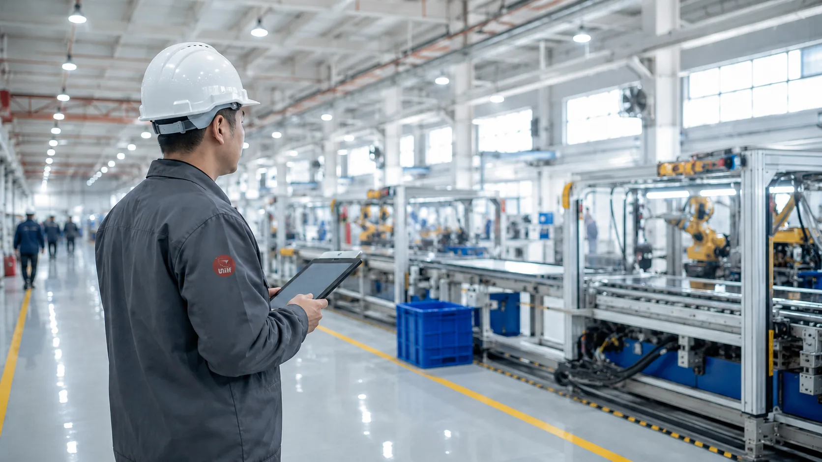 Illustrative factory evaluation showing a production-site review