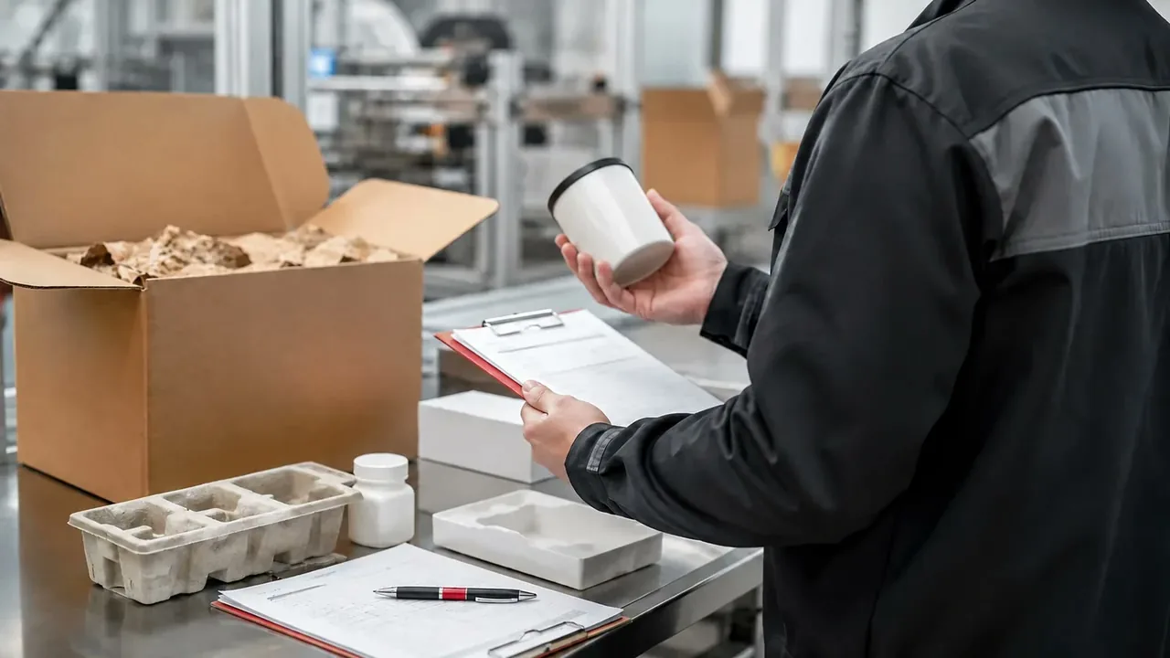 Packaging components prepared for PPWR-related testing planning