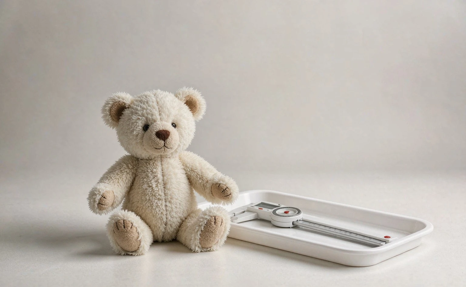 Teddy bear and children's product inspection checklist on a table